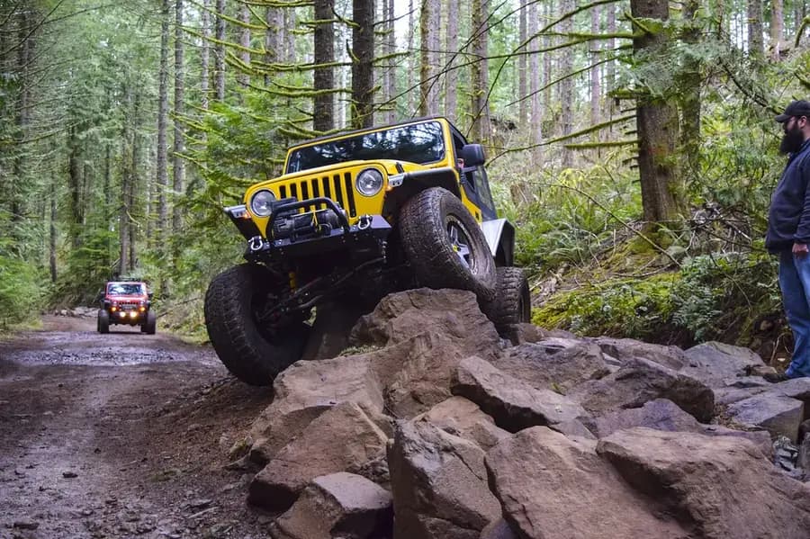 4x4 on a forest off-road trail