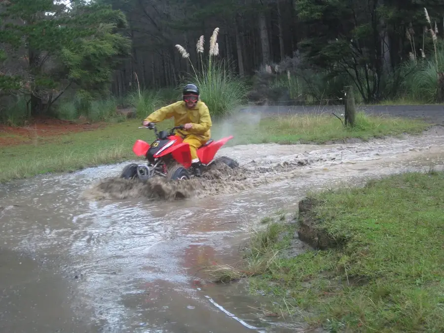 ATV rider on a private dirt trail