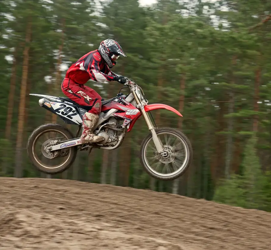 Dirt bike rider on a private motocross track